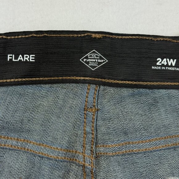 St Johns Bay Women's Stretch High-Rise Flare Jeans Plus Sz 24W Tummy Control NWT - Picture 5 of 12